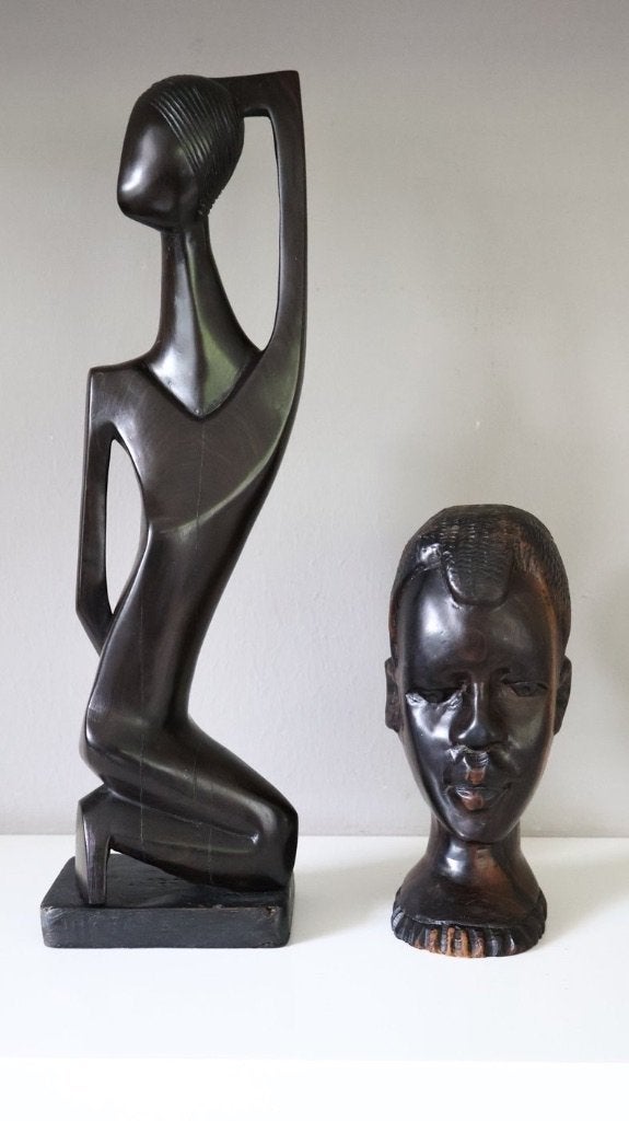 Afrika beeld ebbenhout, Antiek en Kunst, Ophalen of Verzenden, Afrika, Hout, Beeld