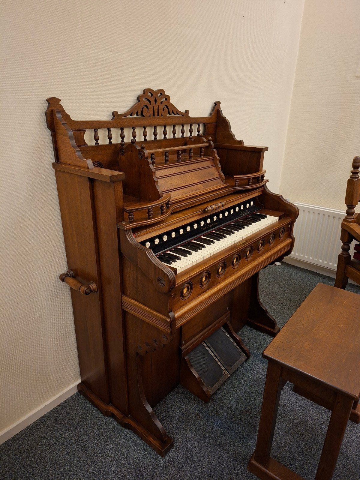 Prachtig antiek harmonium van de Weaver Organ and Piano Co., Ophalen, Gebruikt, 1 klavier, Harmonium