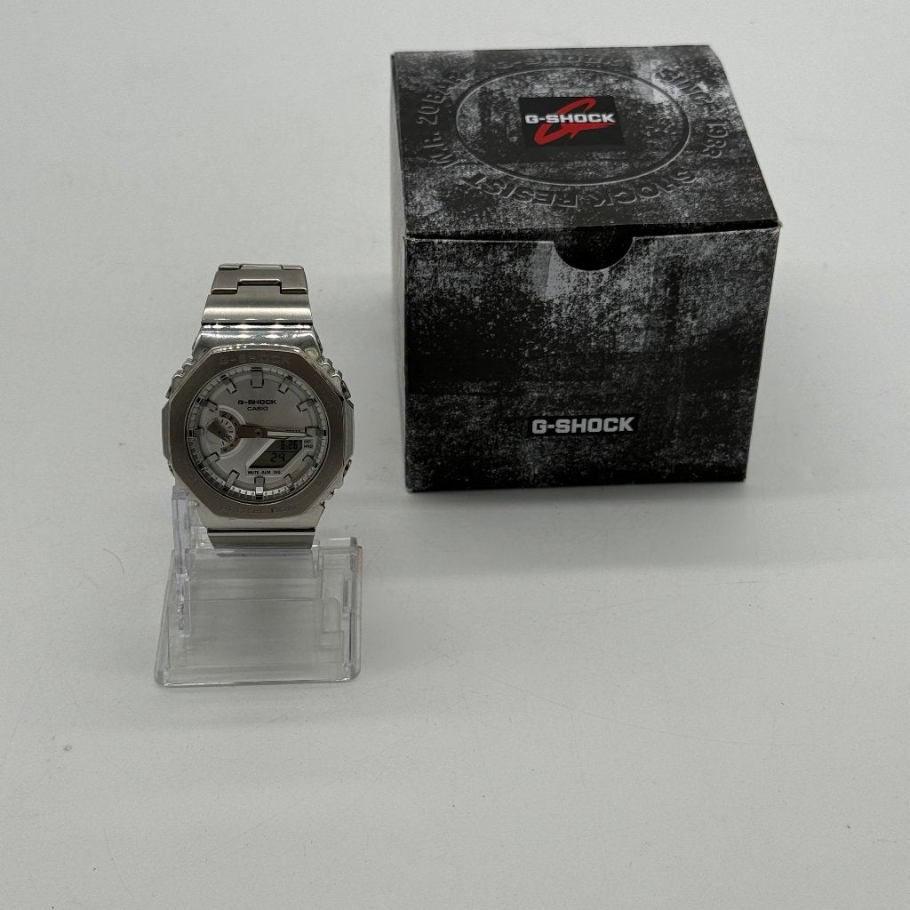 Casio G-shock GM-2110D | Zilver | ZGAN | Compleet met bon, Staal, Polshorloge, Ophalen of Verzenden, Zo goed als nieuw