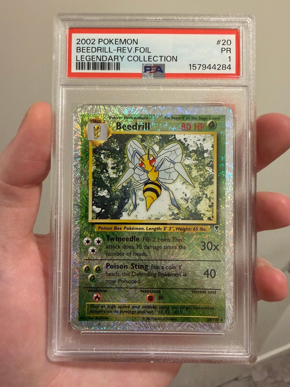 Beedrill LC Reverse PSA 1 - Legendary Collection - Pop 28, Ophalen, Losse kaart, Foil