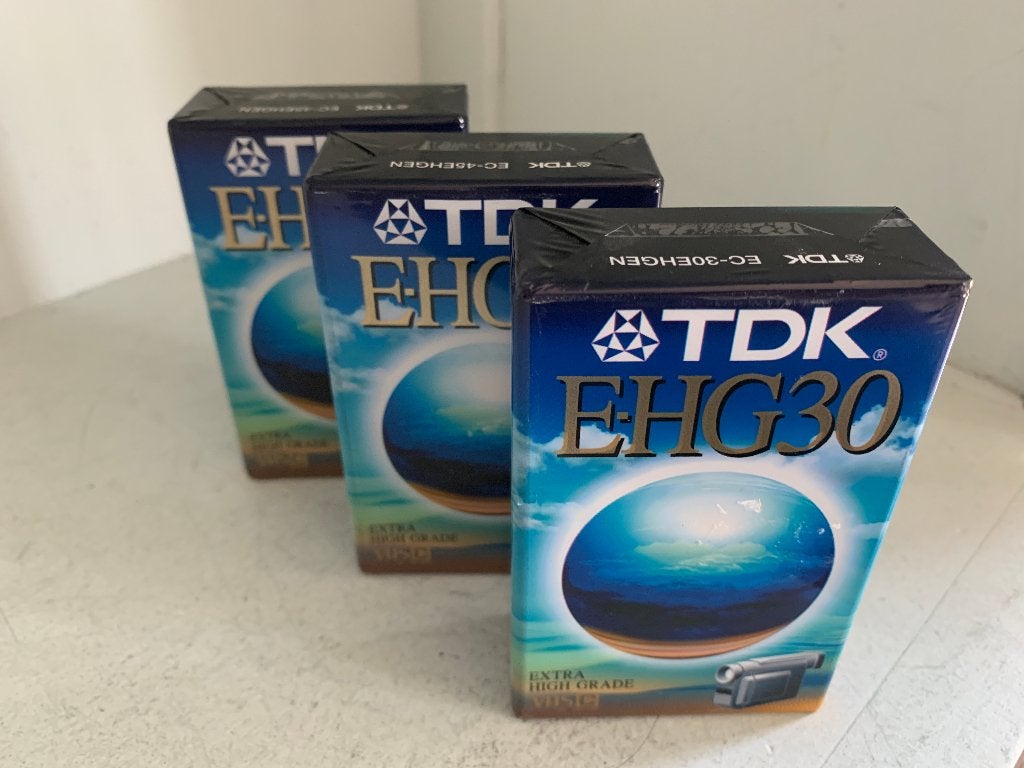 3x TDK EHG45 Extra High Grade VHS-C videobanden, Alle leeftijden, Ophalen of Verzenden, Nieuw in verpakking, Overige genres
