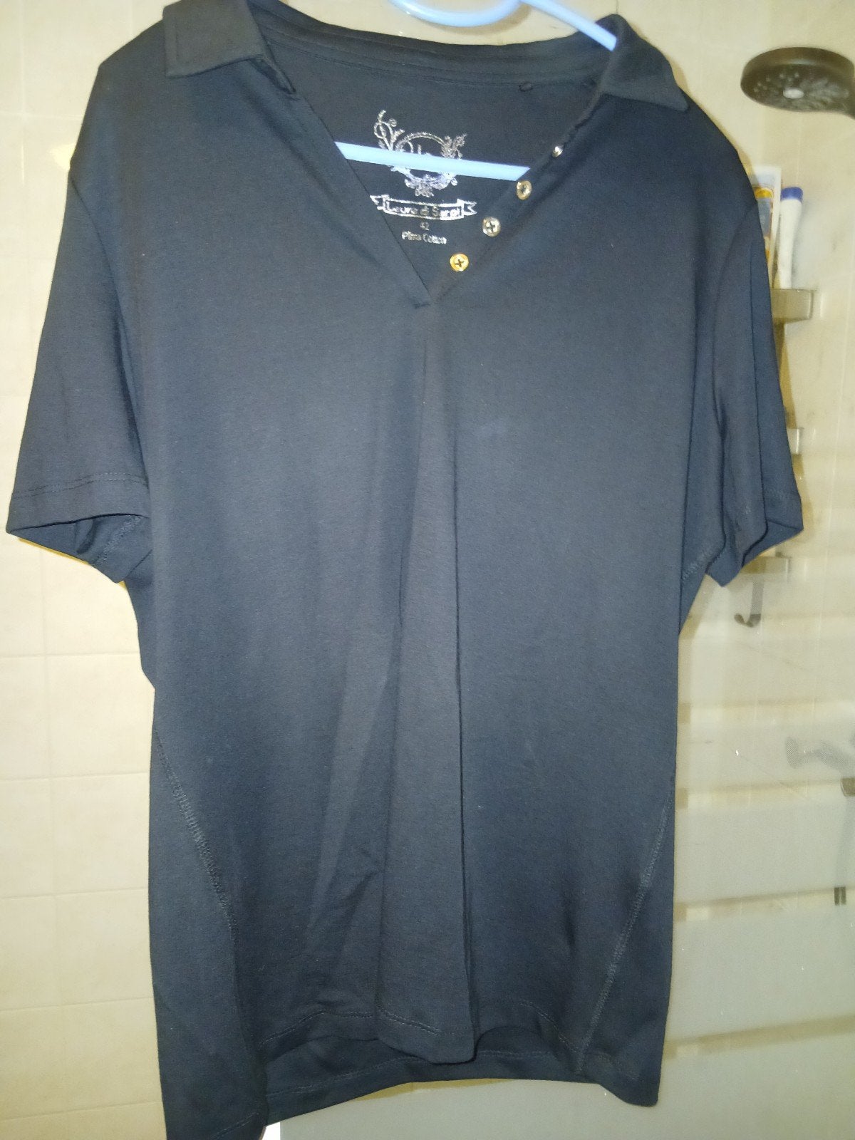 Nieuw Zwart Shirt Maat 42 - Laura di Sarpi Pima Cotton, Kleding | Dames, Ophalen, Zwart, Maat 42/44 (L), Nieuw