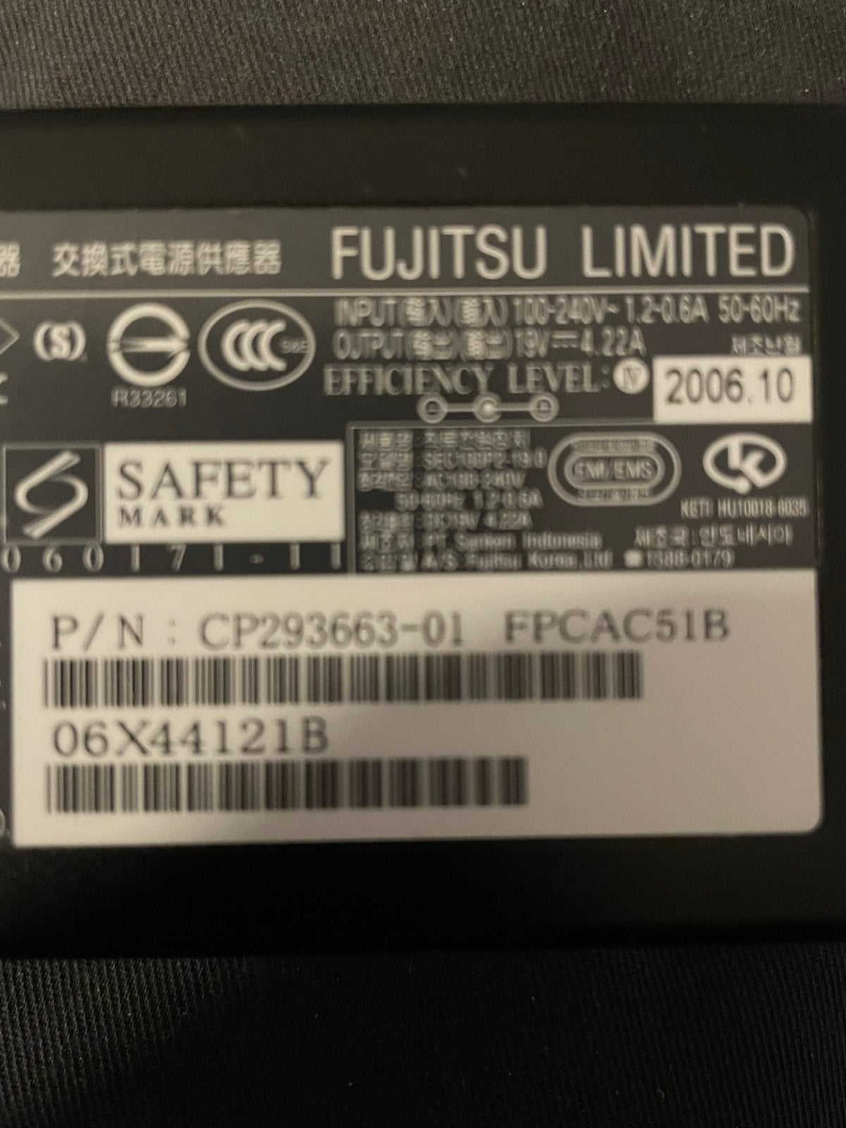 Fujitsu Siemens FPCAC51B AC Adapter 19V 4.22A, Ophalen of Verzenden, Gebruikt