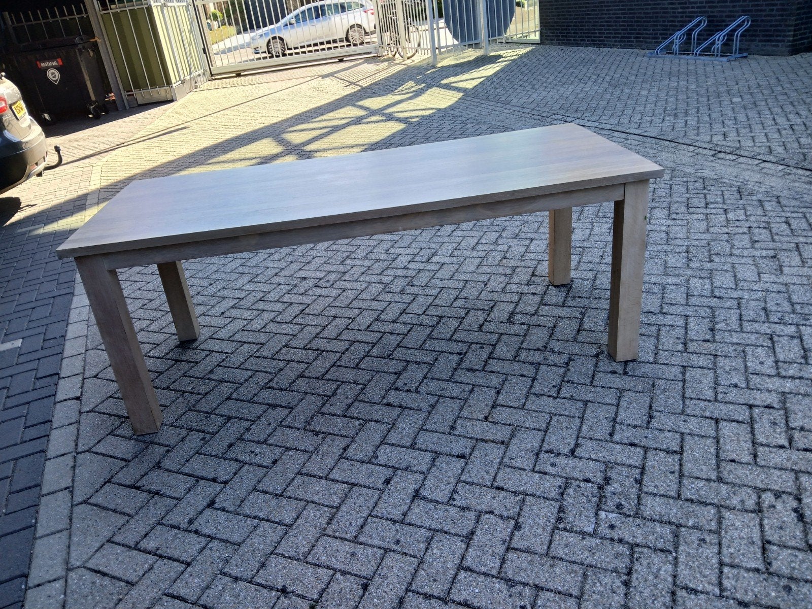 massief eiken tafel, Ophalen, Eikenhout, 200 cm of meer, 200 cm of meer
