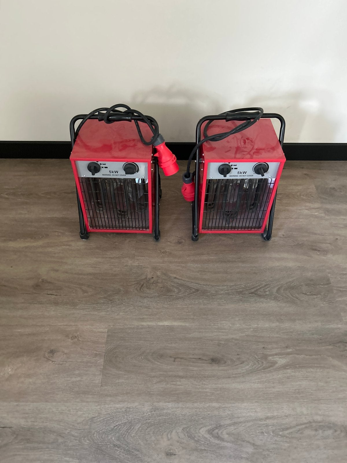 2x Krachtige 5kW elektrische kachels rood voor werkplaats, Ophalen, Gebruikt