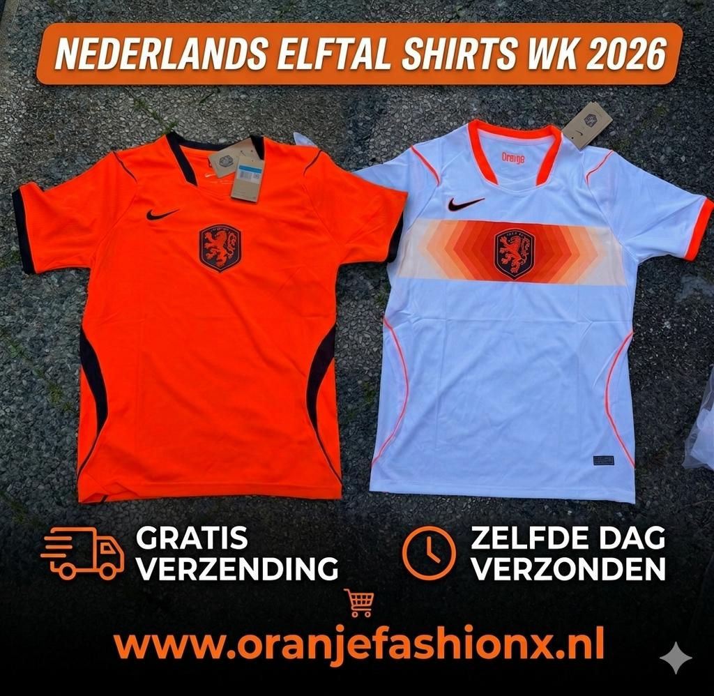 Nike Oranje Voetbalshirt WK 2026 Nederlands Elftal Slimfit, Sport en Fitness, Voetbal, Shirt, Nieuw, Ophalen of Verzenden, Nike