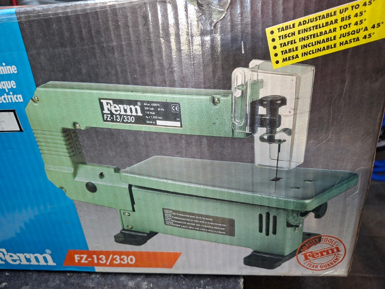Ferm FZ-13/330 Figuurzaagmachine - Zo goed als nieuw, Ophalen of Verzenden, 30 tot 70 mm, Figuurzaag, Minder dan 600 watt