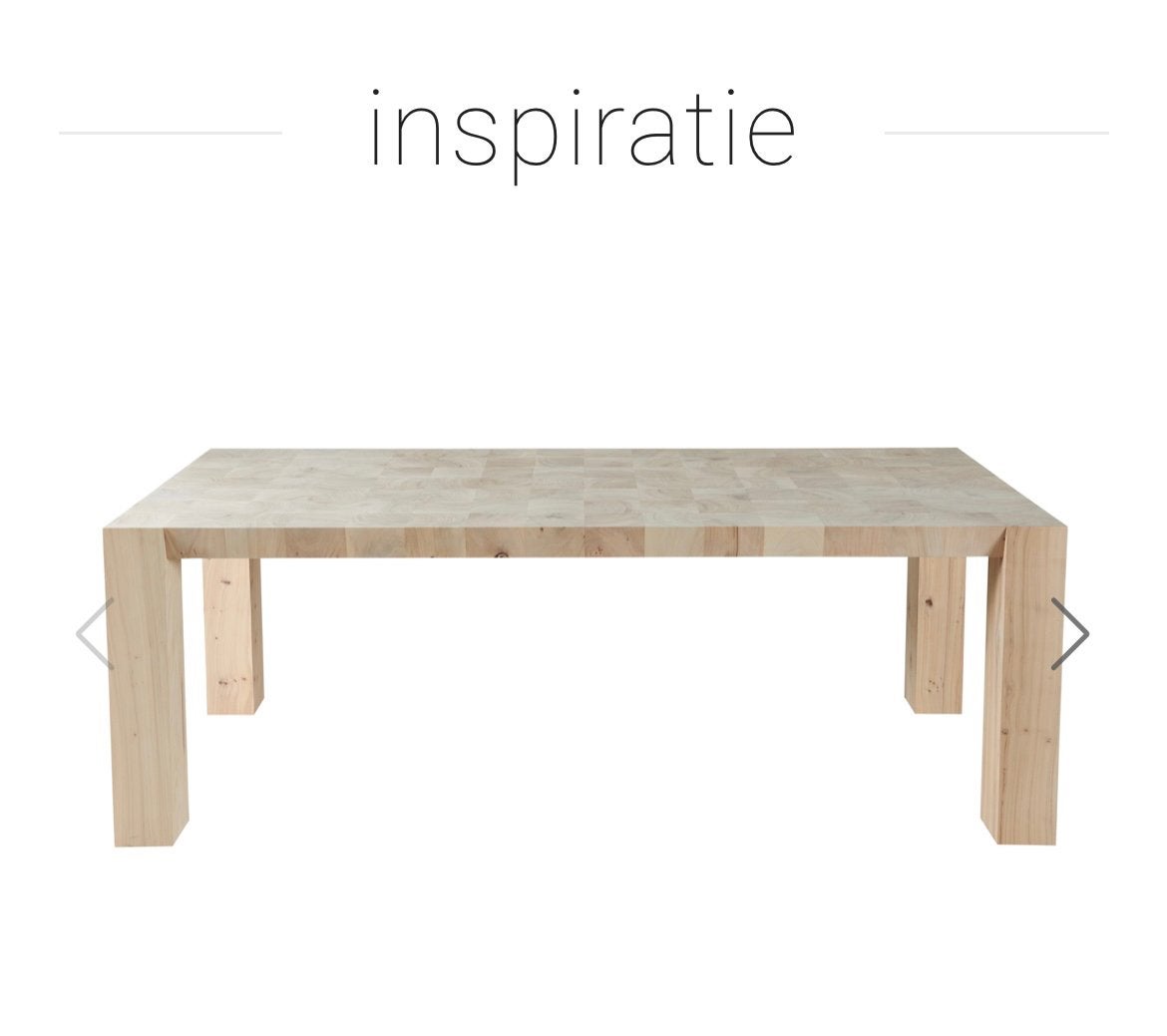 Durk eettafel van Pilat & Pilat, Ophalen, Nieuw, Hout