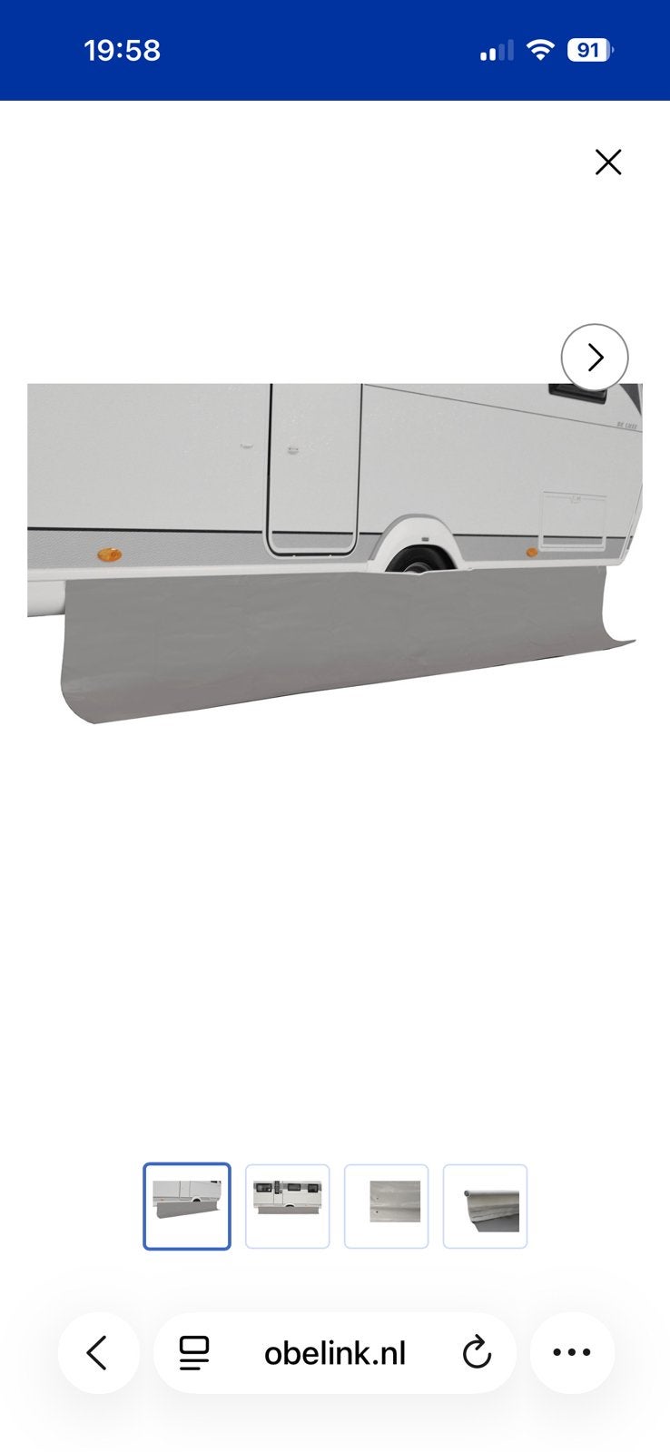 Caravan tochtstrook 500cm met wielflap, Caravans en Kamperen, Caravan accessoires, Ophalen, Nieuw