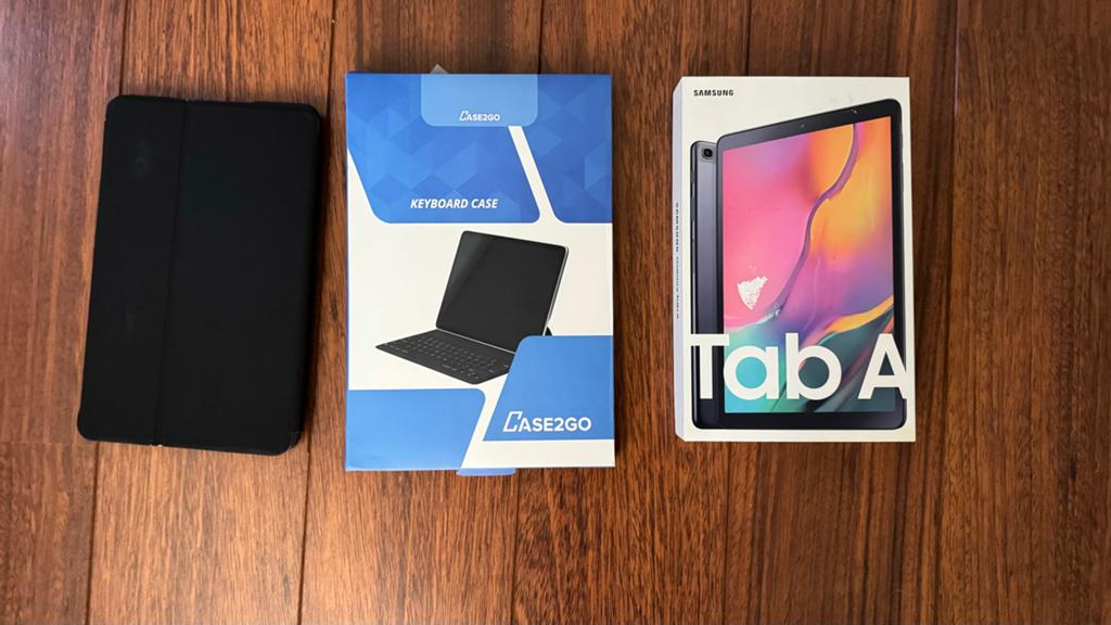 (MET 256GB!) Samsung Galaxy Tab A SM T515 64GB+toetsnbrdhoes, Usb-aansluiting, 32 GB, SM-T515, Zo goed als nieuw