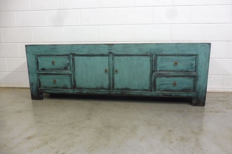 tv kast landelijk shabby chic blauw, 150 tot 200 cm, Nieuw, Ophalen of Verzenden, Landelijk