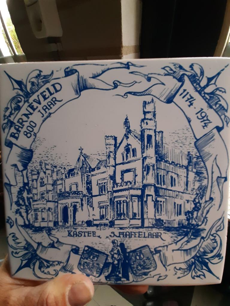Barneveld 800 Jaar Kasteel Schaffelaar Tegel 1974, Ophalen of Verzenden