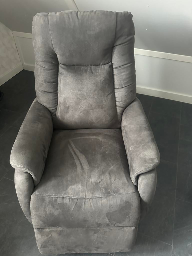 Comfortabele Relax Fauteuil - Grijs. Maat medium. L, Huis en Inrichting, Fauteuils, Ophalen, Gebruikt, Stof, 75 tot 100 cm
