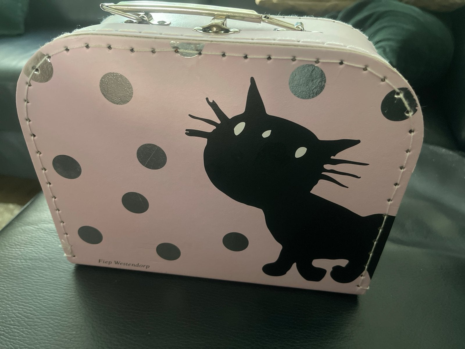 Fiep Westendorp Kat Koffer Roze met Zwarte Stippen, Ophalen, Gebruikt