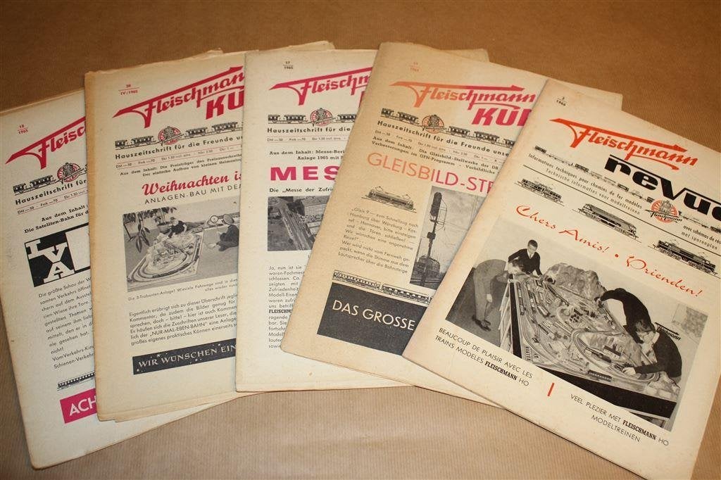 Fleischmann Kurier - 5 nummers uit 1965/1966, Hobby en Vrije tijd, Modeltreinen | H0, Wisselstroom, Gebruikt, Wagon, Ophalen of Verzenden