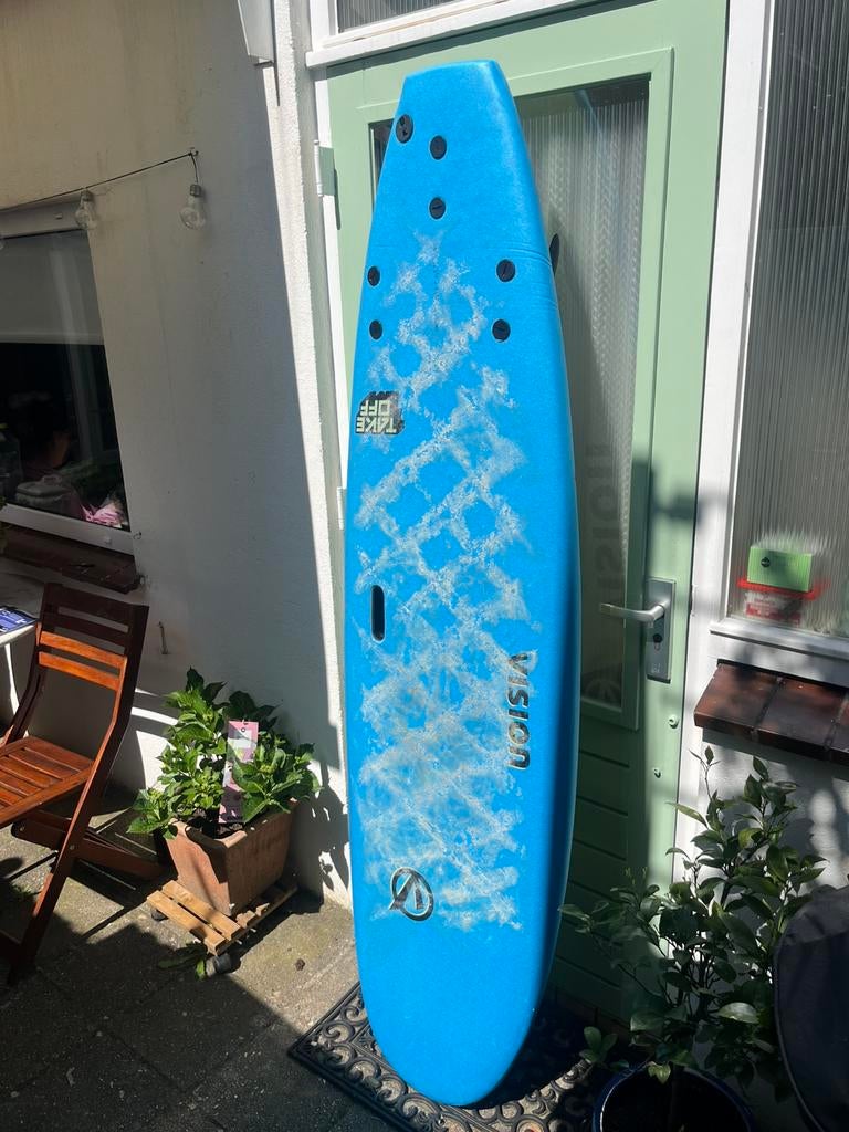 Vision TakeOff 6'6" Softtop Surfboard, Ophalen, Zo goed als nieuw, Funboard, Met vinnen
