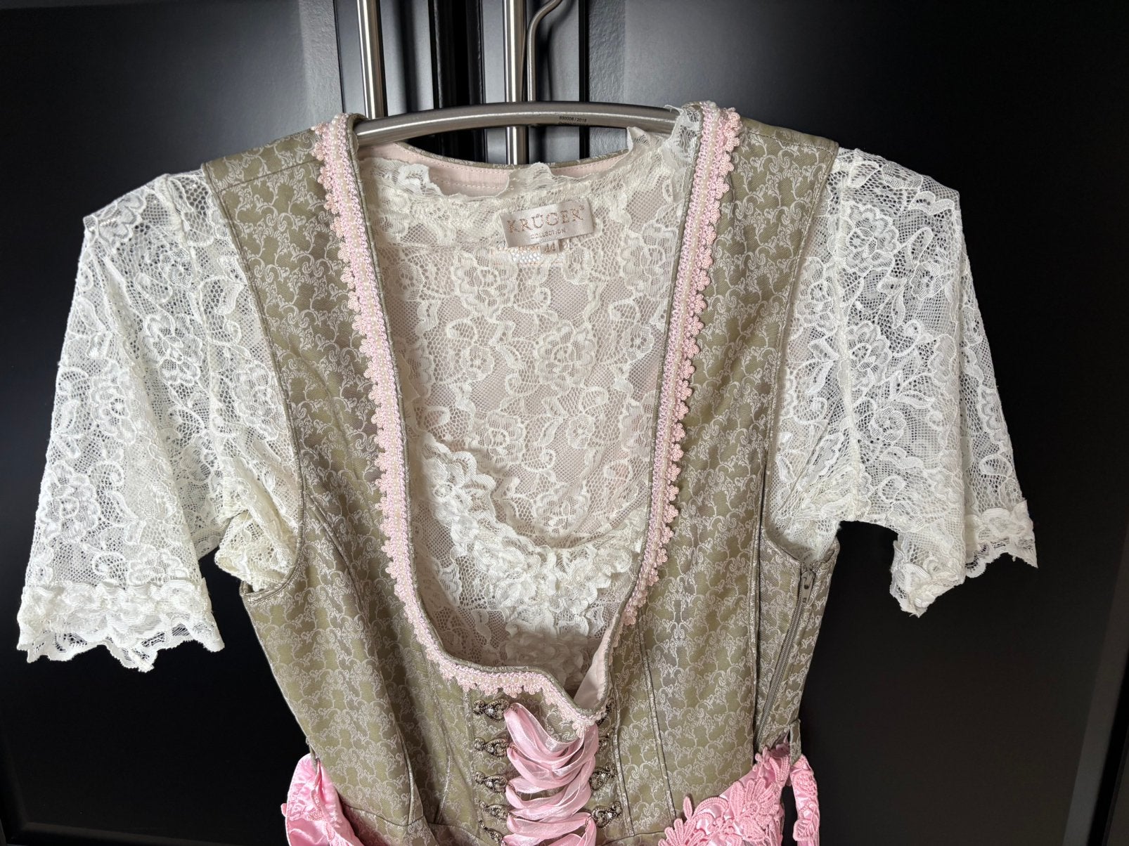 Mooie dirndl jurk met schort en kanten blouse, Kleding | Dames, Ophalen, Zo goed als nieuw, Maat 42/44 (L), Blauw
