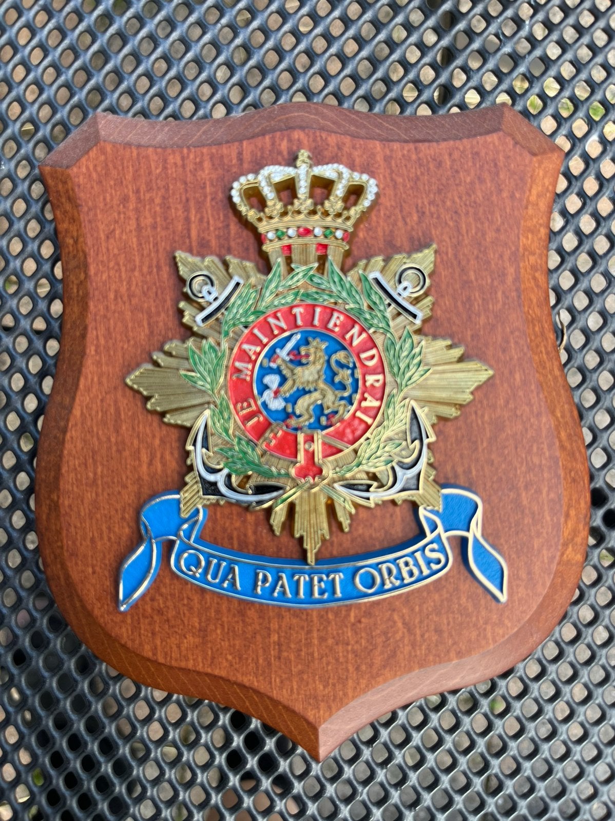 Wapenschild Korps der Mariniers, Ophalen of Verzenden, Marine, Nederland, Embleem of Badge