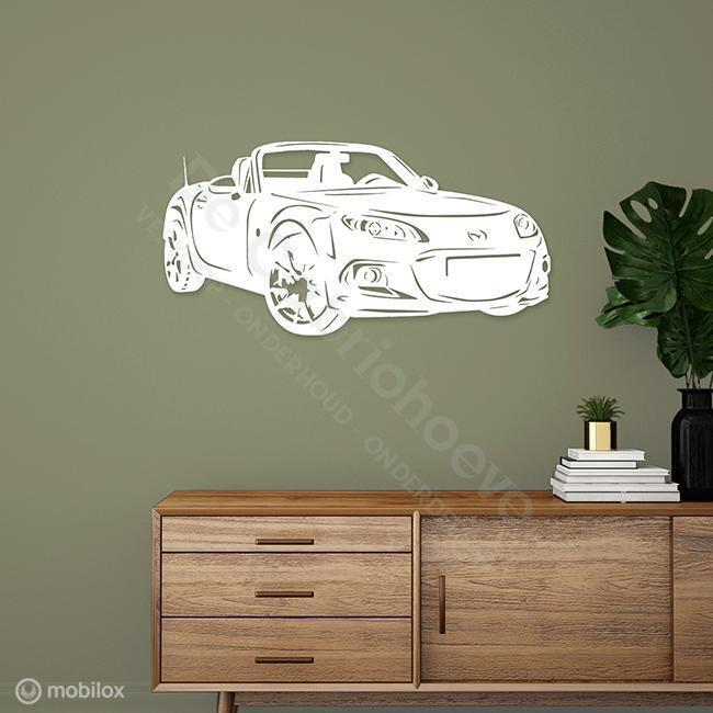 MX5 Wanddecoratie NCFLFL (89*40cm) Wit, De Cabriohoeve VOF, Nieuw, Info@cabriohoeve.nl, Julianalaan 9, 9462PG Gasselte, Nederland