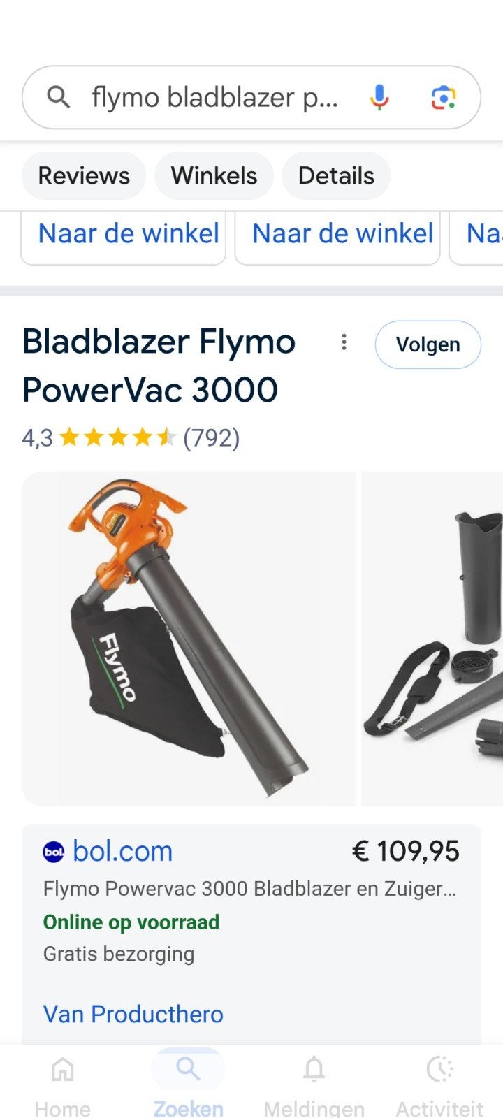 Flymo PowerVac 3000 Bladblazer en Zuiger, Gebruikt, Met opvangzak, Handgedragen, Ophalen of Verzenden