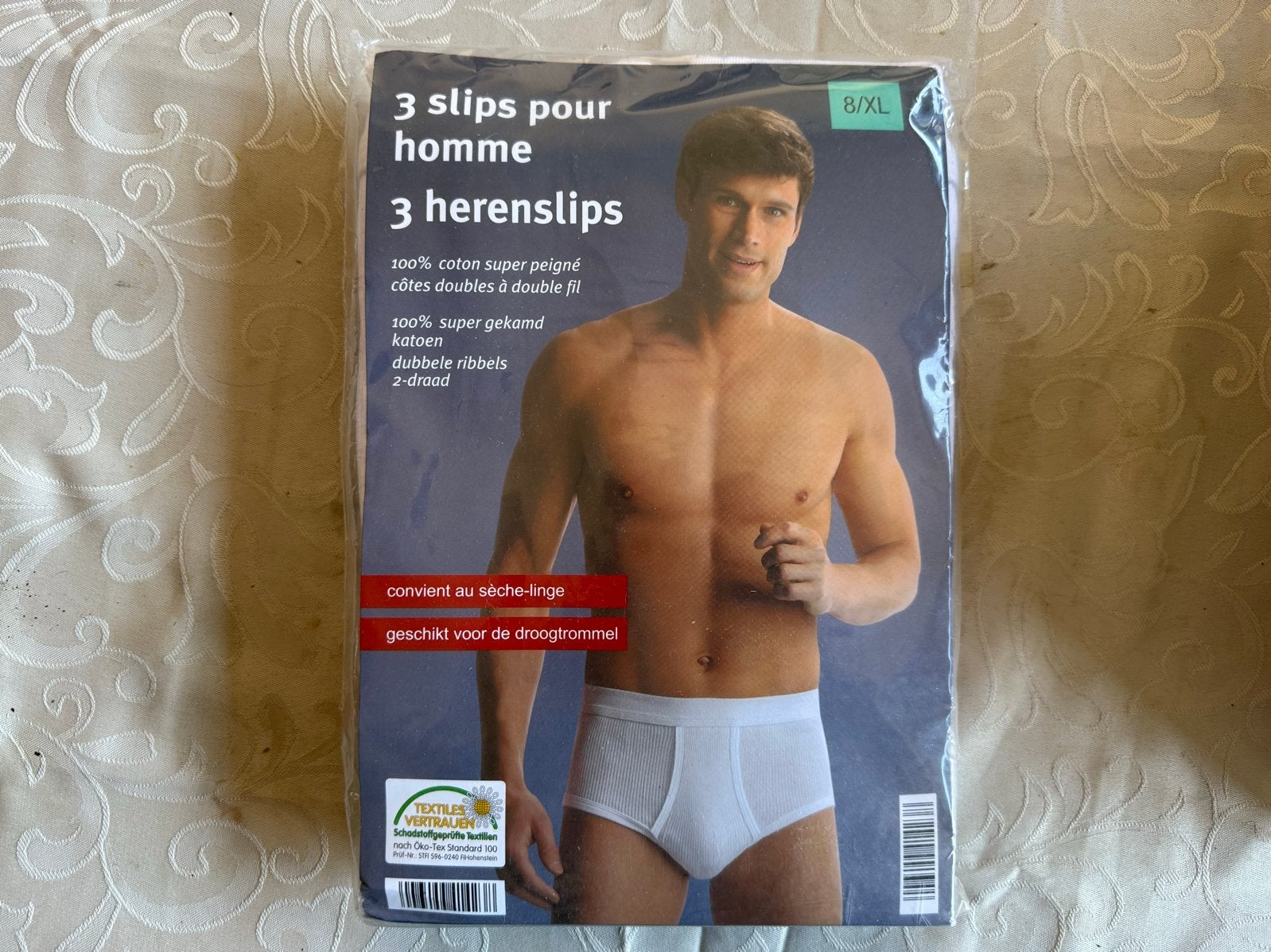 3 witte herenslips - Maat 8/XL - Nieuw in verpakking, Kleding | Heren, Ophalen of Verzenden, Wit, Slip