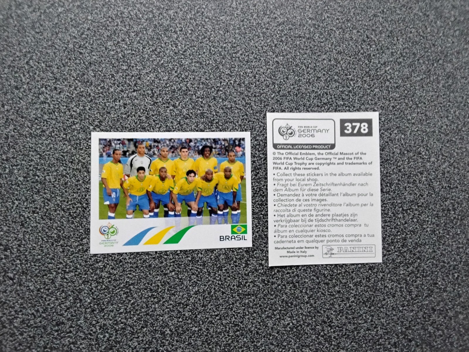 Panini Sticker Teamfoto Brazilië WK 2006, Ophalen of Verzenden, Zo goed als nieuw, Poster, Plaatje of Sticker