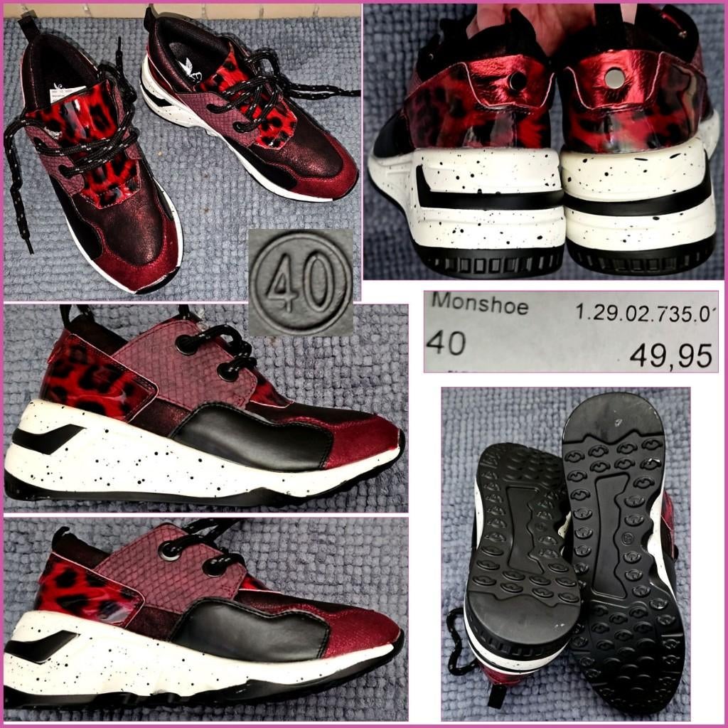 MONSHOE supergave rode Daddy sneakers maat 40, Ophalen of Verzenden, Rood, MONSHOE, Sneakers of Gympen