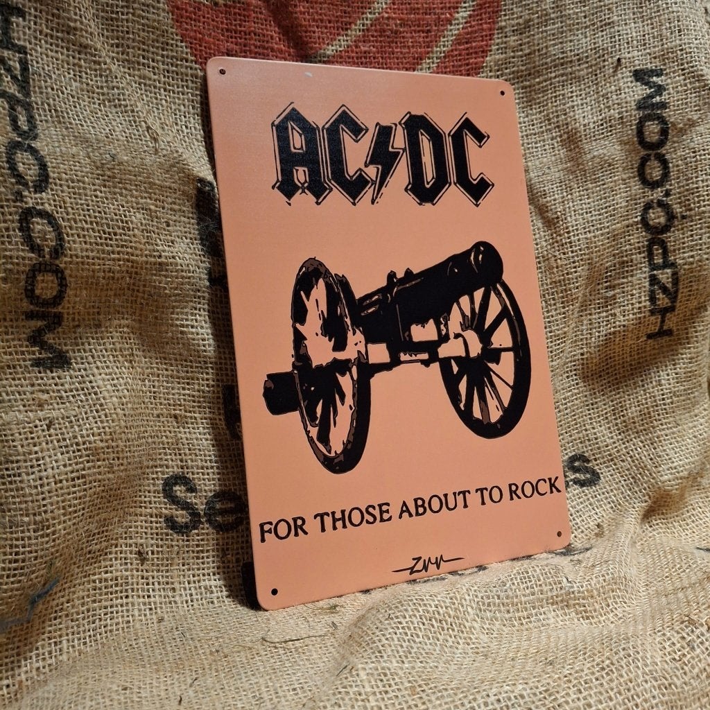 AC/DC - Metalen wandbord, Metaal, 30 cm, 20 cm, Meerkleurig