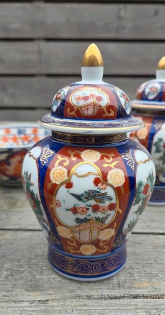 Prachtige Japanse gemberpot met deksel - Rijk gedecoreerd, Ophalen