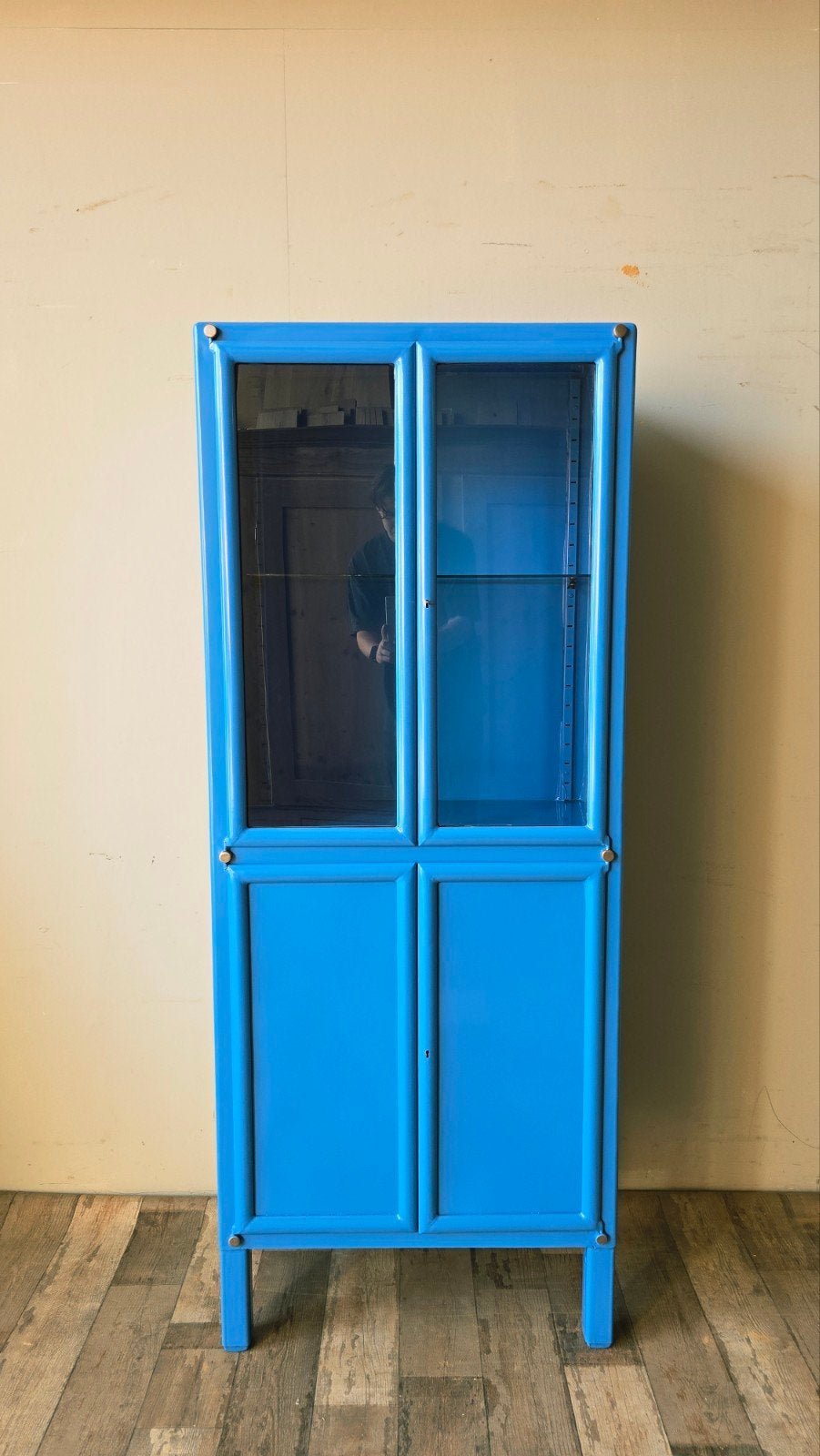 Mooie Brocante Dokterskast Industrieel Blauw, Ophalen of Verzenden, Zo goed als nieuw