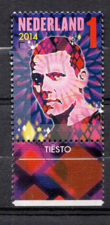 gestempelde zegel. Jaar 2014:  DJ met tab onder, Ophalen of Verzenden, Na 1940, Gestempeld