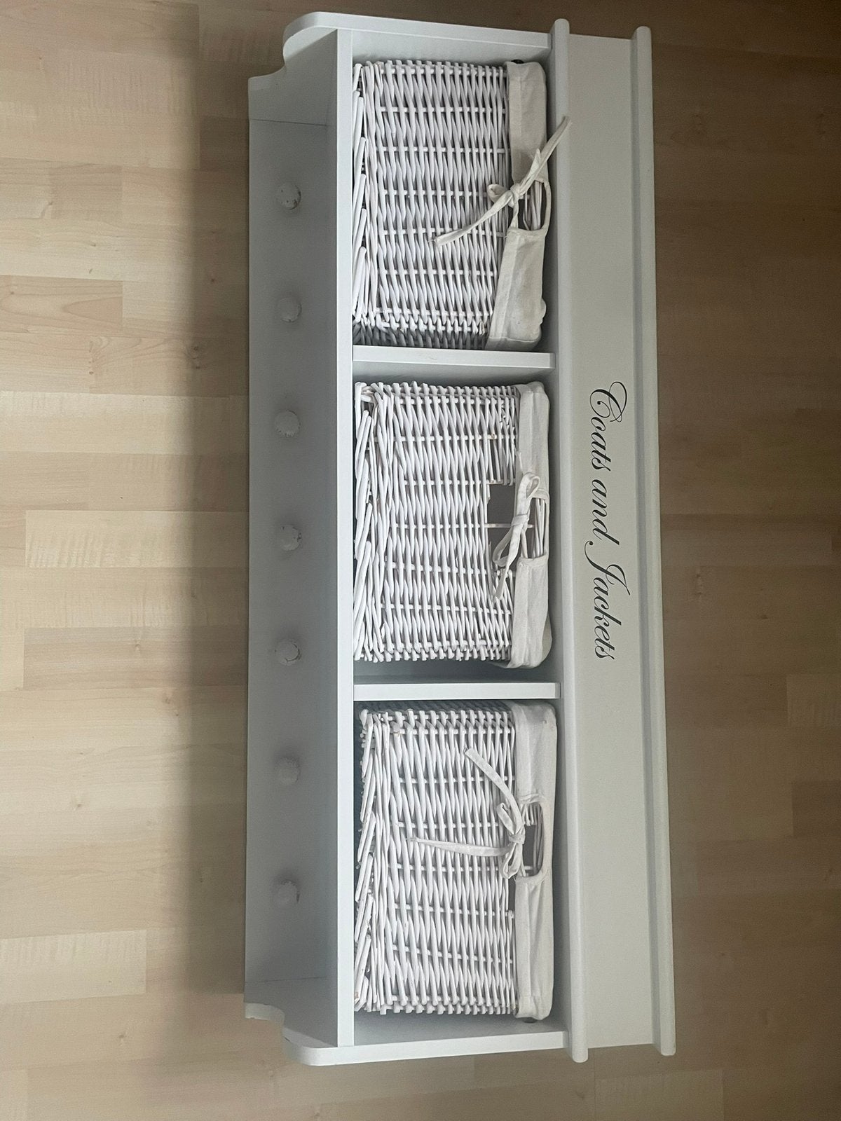 Kapstok wit “riviera maison’ style met 3 mandjes, Gebruikt, Minder dan 100 cm, Hout, Ophalen