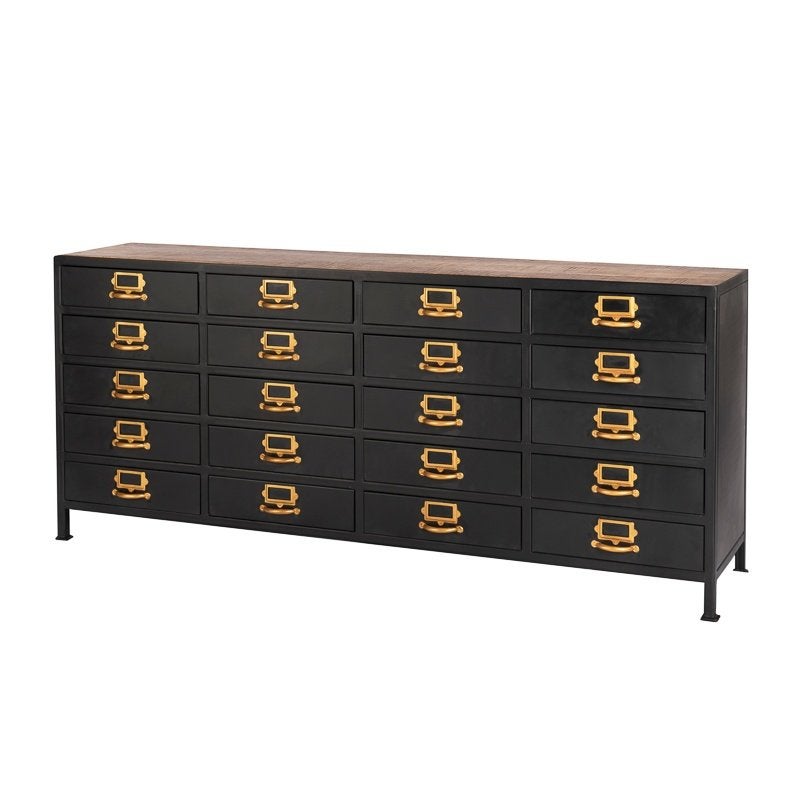 IJzeren Industriële Dressoir Kast Metalen Ladekast TV kast, Overige houtsoorten, Info@dehanzeherten.nl, De Hanze Herten BV, 5 laden of meer