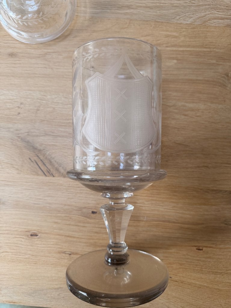 Klassiek gegraveerd glas, Ophalen of Verzenden