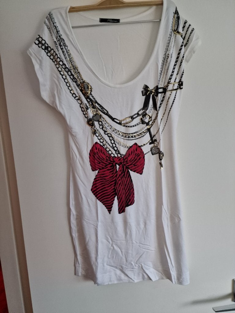 Jane Norman Jurk/Tuniek met ketting- en strikprint, Maat 38/40 (M), Overige kleuren, Jane Norman, Ophalen of Verzenden