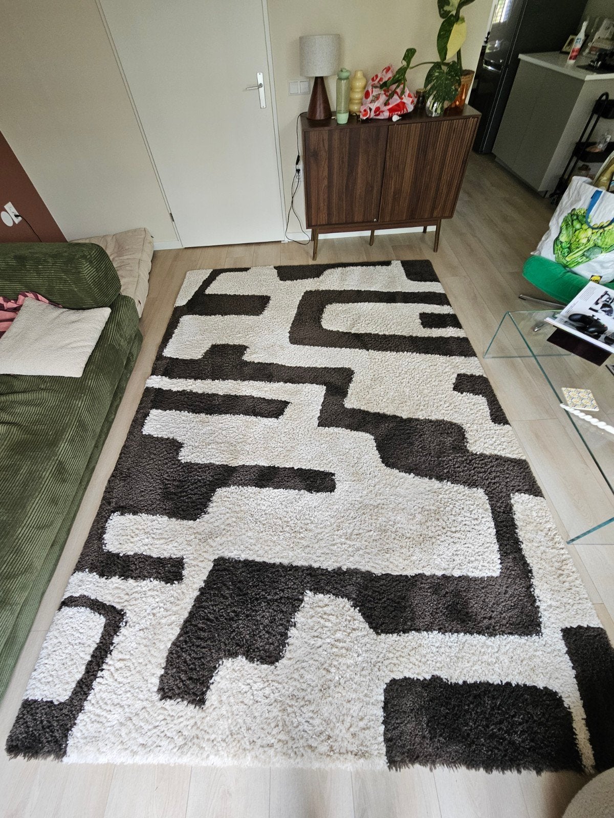 Nous Living vloerkleed 90x200cm, goede staat, Ophalen, Gebruikt, 50 tot 100 cm, Bruin