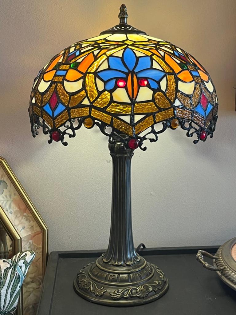 Tafellamp tiffanny style 48cm hoog, Ophalen of Verzenden, Zo goed als nieuw, Minder dan 50 cm