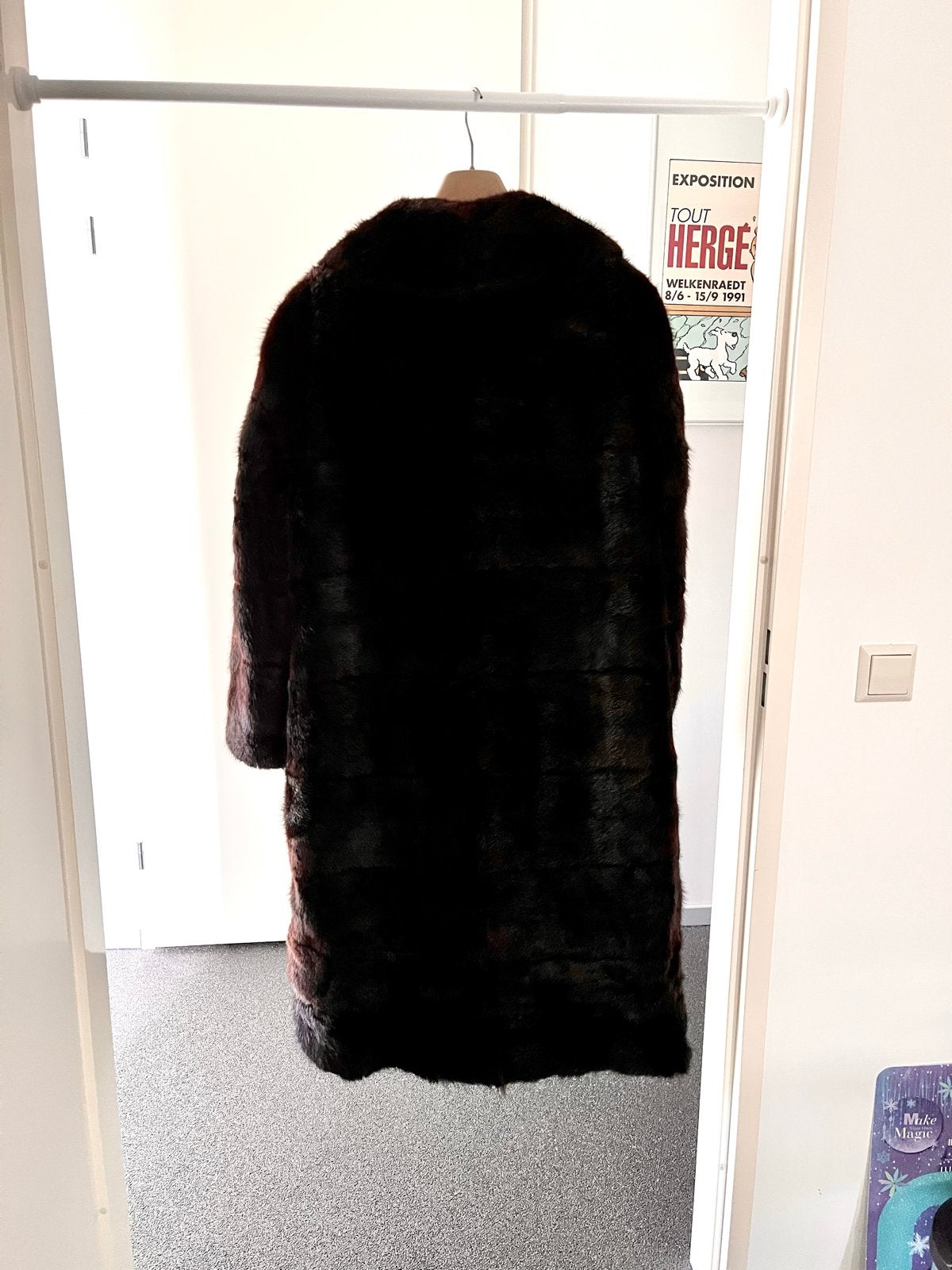 Vintage bontjas, nerts, donkerbruin, maat M, Ophalen, Gedragen, Maat 38/40 (M), Bruin