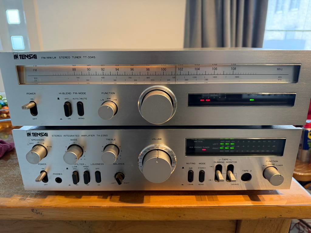Tensai vintage stereo set | TT-3345 tuner + TA-2350, Audio, Tv en Foto, Stereo-sets, Zo goed als nieuw, Sony, Ophalen of Verzenden