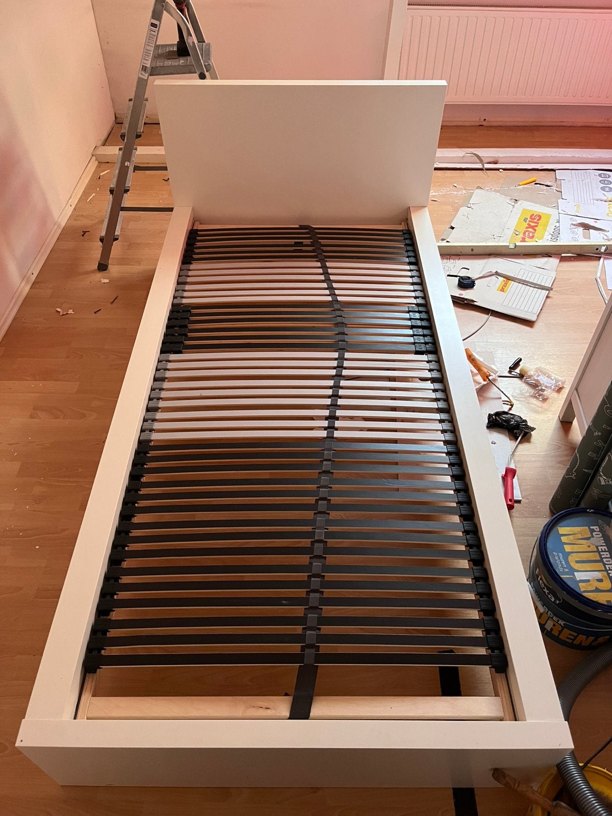 Eenpersoons bed, Ophalen, 90 cm, Eenpersoons, Wit