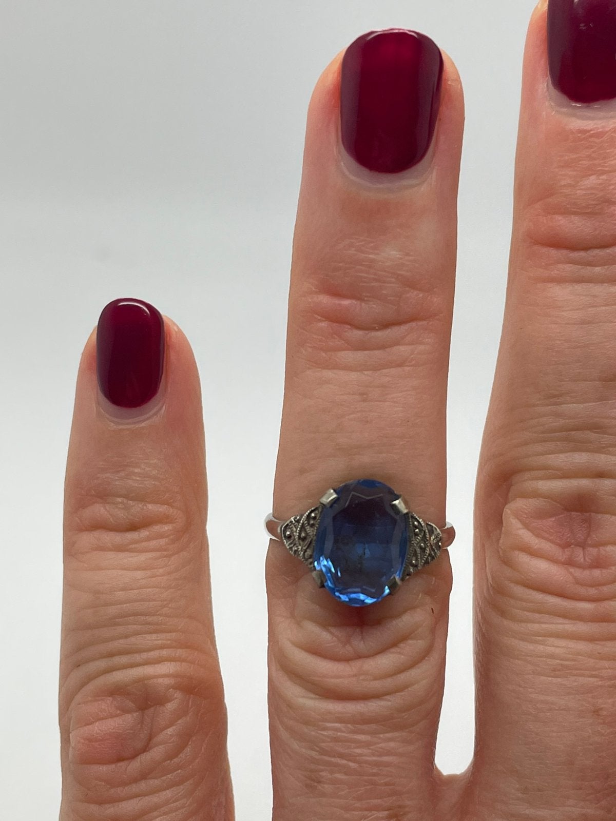 F955 Prachtige zilveren art deco ring maat 16,5, Ophalen of Verzenden, Zilver, Ring