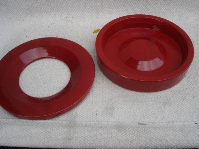 Angelo Mangiarotti for Danese Milano -Barbados Ashtray 1964, Gemerkt, Ophalen of Verzenden, Rood, 5 cm