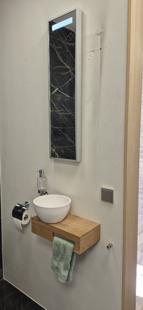 Showroom fontein + spiegel met handdoekhouder/mat witte kom, Ophalen, Nieuw, Overige typen