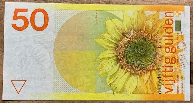heel mooi biljet 50 gulden 1982 Zonnebloem, Ophalen, 50 gulden, Los biljet