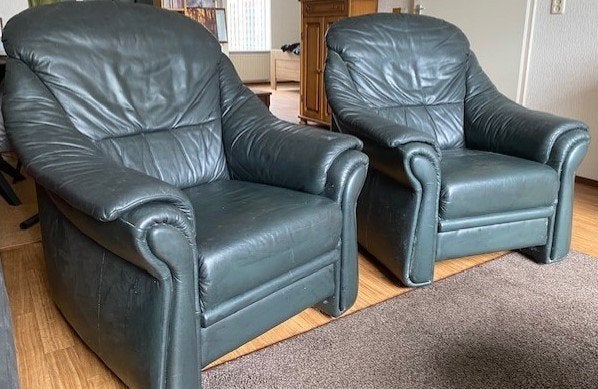 Fauteuil blauw 2 stuks, Huis en Inrichting, Ophalen, Gebruikt, 75 tot 100 cm, 50 tot 75 cm