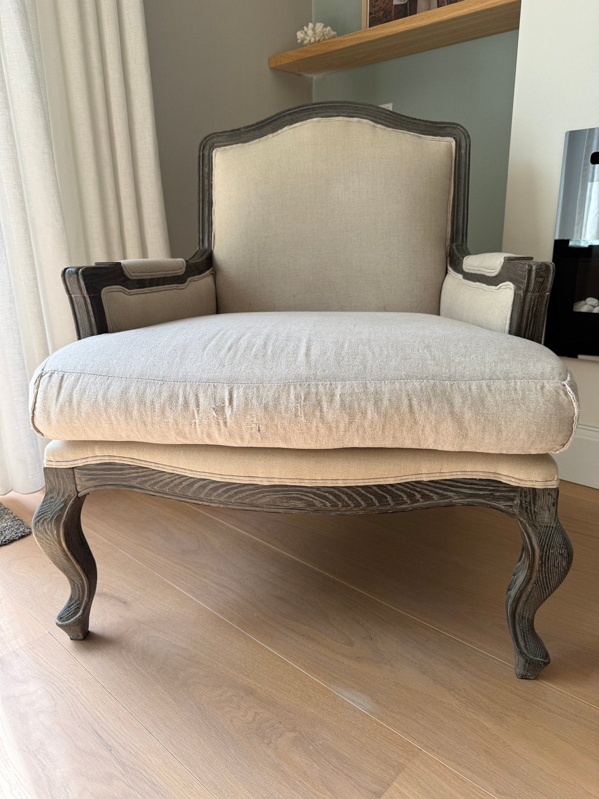 Gebruikte Elegante Fauteuil, Huis en Inrichting, Ophalen of Verzenden, Gebruikt, Stof