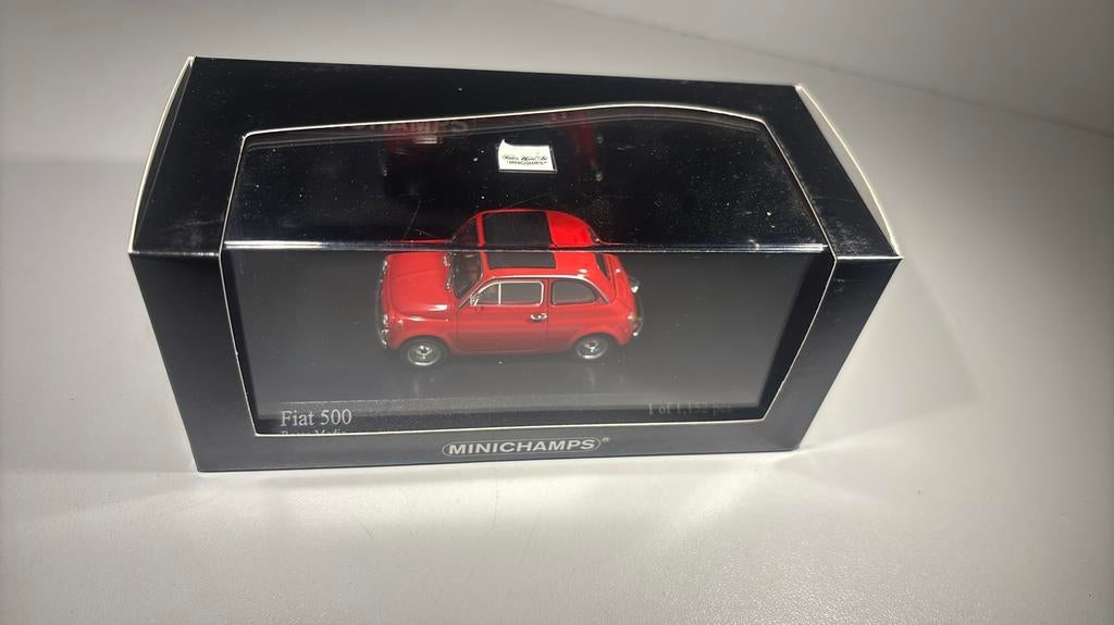 Fiat 500 red minichamps 1.43, Auto, Ophalen of Verzenden, MiniChamps, A