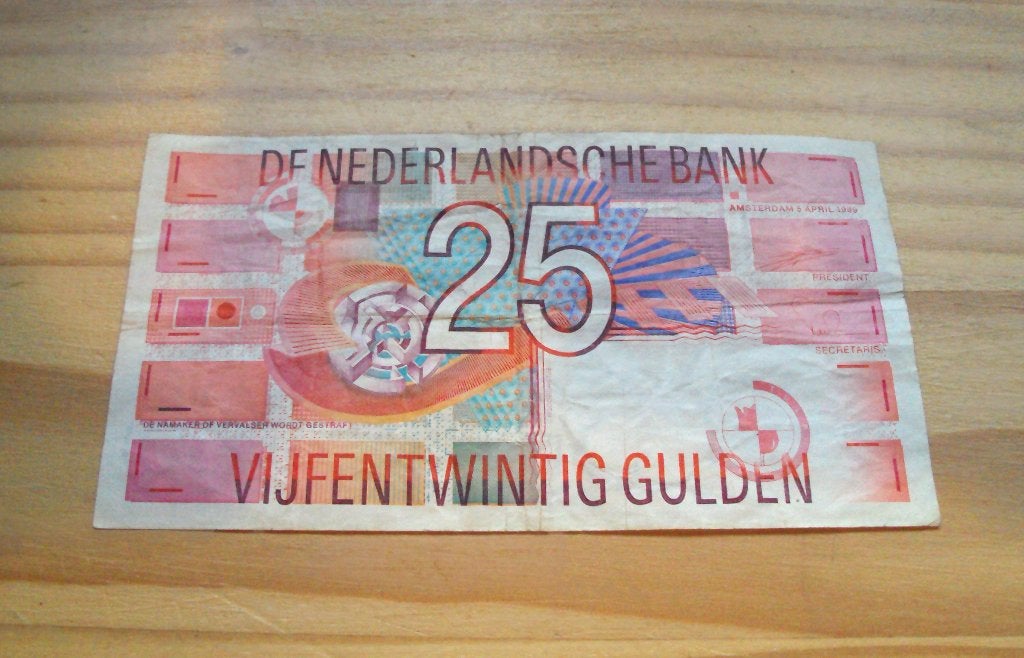 Bankbiljet 25 gulden biljet roodborstje 1989, Ophalen of Verzenden, 25 gulden, Los biljet