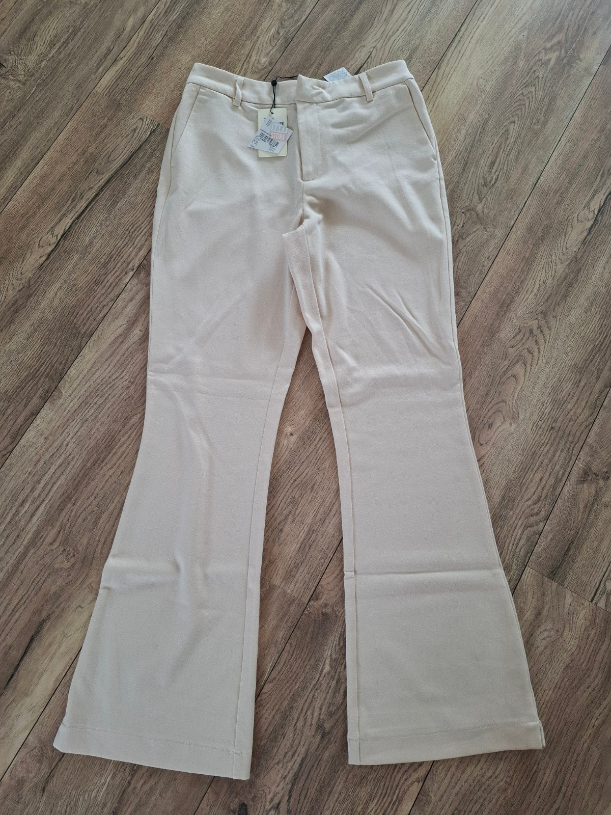 Beige flared broek met wijde pijpen. Object. Costes. Only. M, Ophalen of Verzenden, Zo goed als nieuw, Beige, Lang