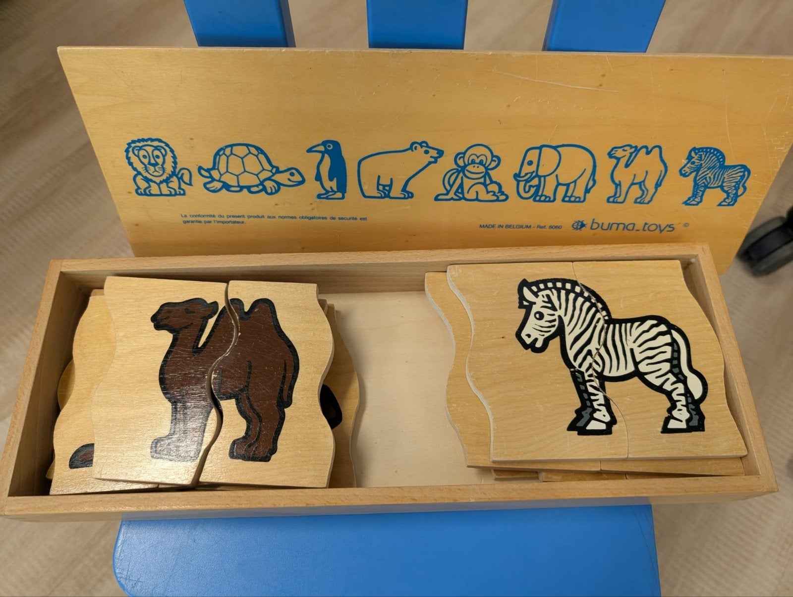 Houten Dieren Puzzel - Buruma Toys, 2 tot 4 jaar, Gebruikt, Ophalen of Verzenden, Van hout